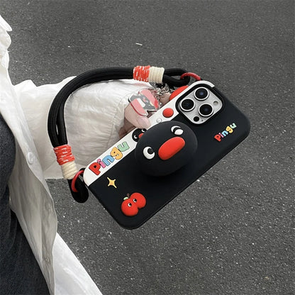 Kawaii Penguin Stand Holder Phone Case
