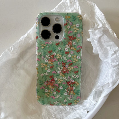 Vintage Oil Painting Animal Picnic Garden Electroplated Chic Phone Case