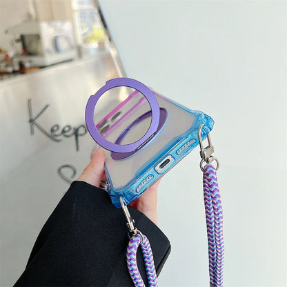 Metal Magnetic Holder Gradient Case For iPhone