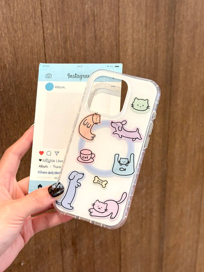 Cute Cat Cartoon Kitty Magnetic Phone Case