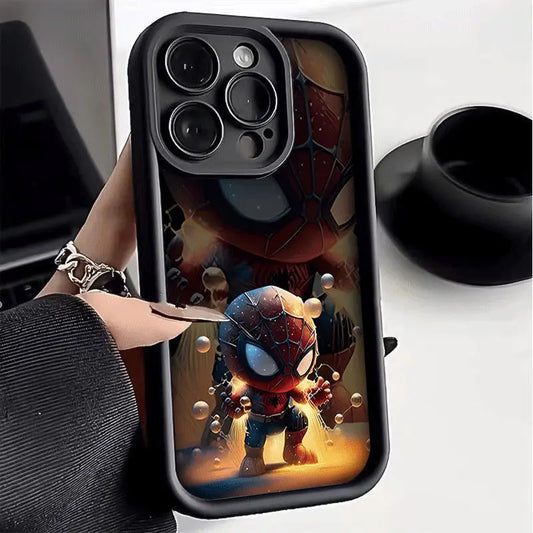 Cute Big Head Spider Man Comic Phone Case For iPhone