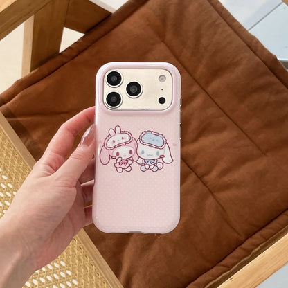 Sanrio My Melody Cinnamoroll Phone Case Pink Polka Dot Large Camera Window Glossy Anti-drop Soft Phone Shell For iPhone