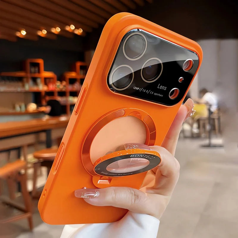 Luxury Lens Bracket For Magsafe Magnetic Wireless Charge Phone Case For iPhone