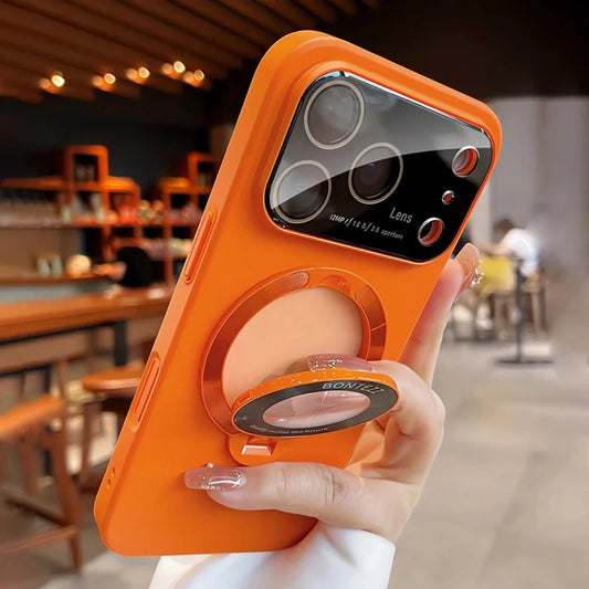 Luxury Lens Bracket For Magsafe Magnetic Wireless Charge Phone Case For iPhone