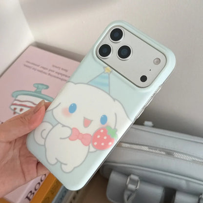 Cute Round Edged Strawberry Jade Guigou Sanrio Shockproof Phone Case For iPhone