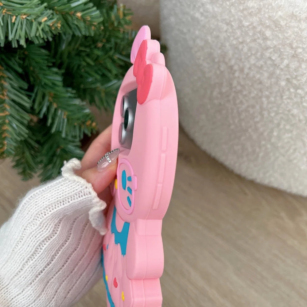 Kawaii 3D Cartoon Hello Kitty Soft Silicone Phone Case For iPhone