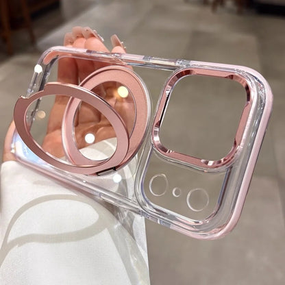 Luxury Plating Ultra Thin Clear For Magsafe Bracket Case for iPhone