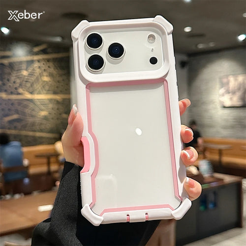 TPU Case For iPhone Rugged Hybrid Transparent Shockproof Armor Hard PC Frame Bumper Back