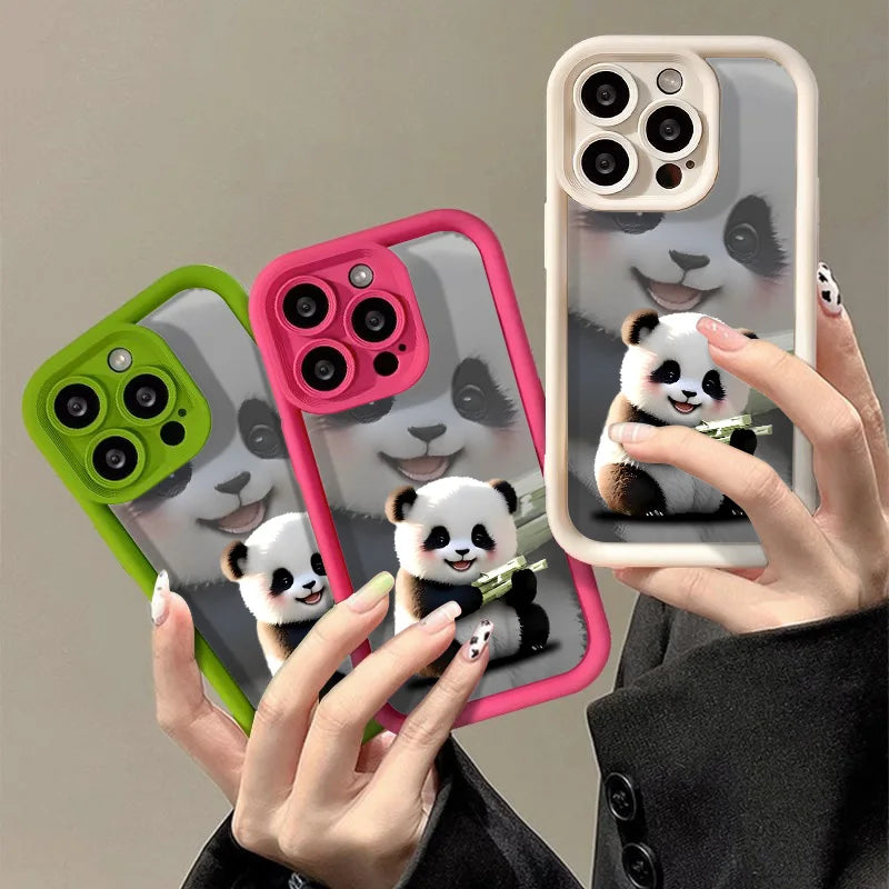 Cute Panda Soft Phone Case For iPhone
