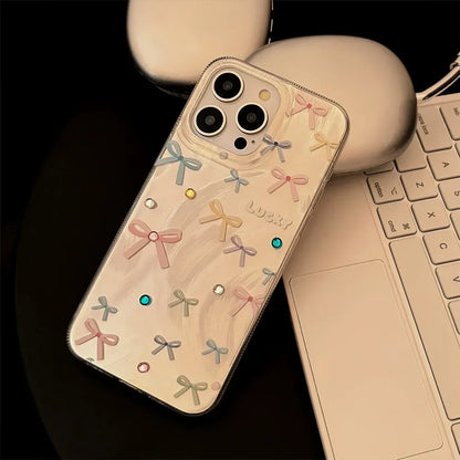Dopamine Colored Bow Phone Cases For iPhone