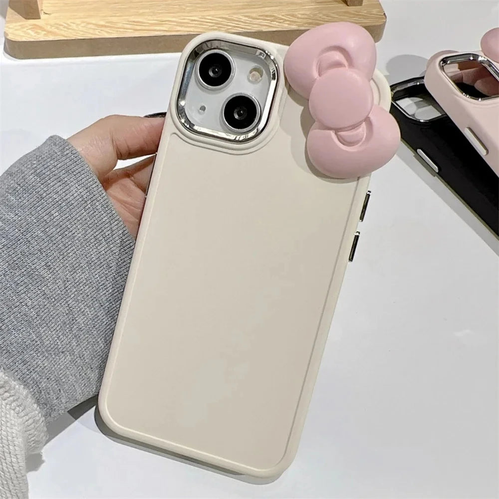 Cute 3D Pink Bowknot Phone Case For iPhone