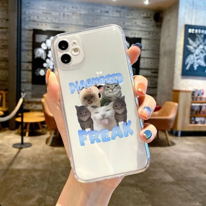 Funny Cat Meme Transparent Phone Case
