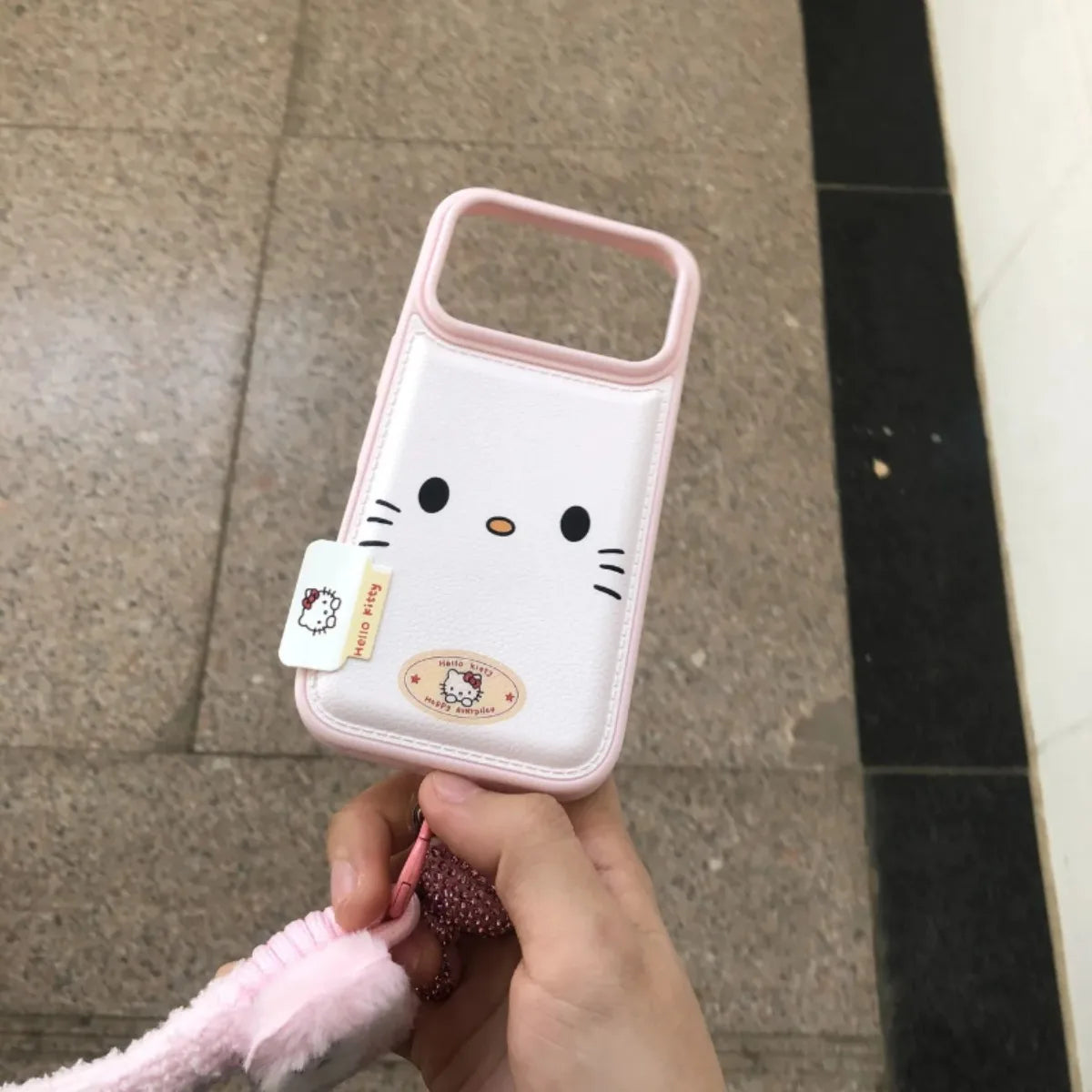 Kawaii Sanrio HelloKitty Plush Strap Phone Case For iPhone