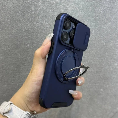 Heavy-Duty Rugged Armor Magnetic Bracket Phone Case For iPhone
