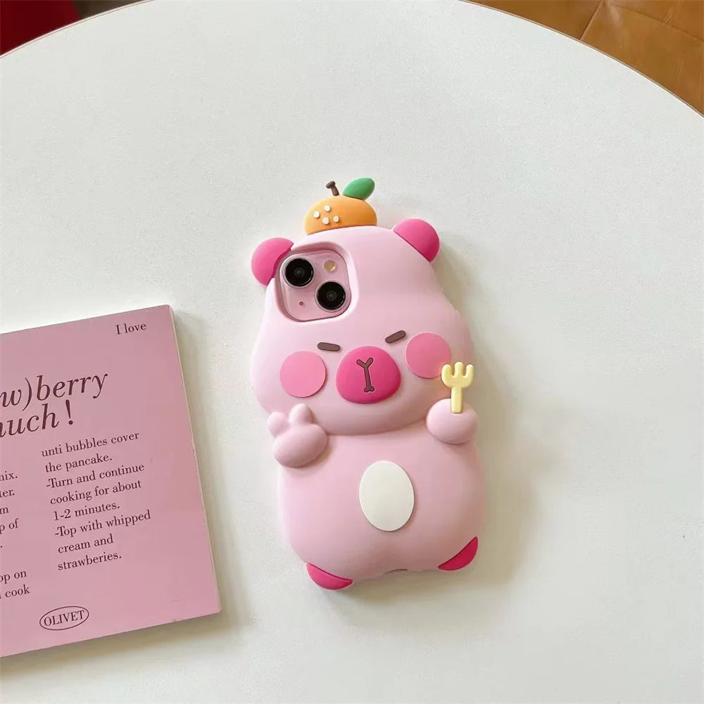 Cute Funny 3D Cartoon Capybara Phone Case
