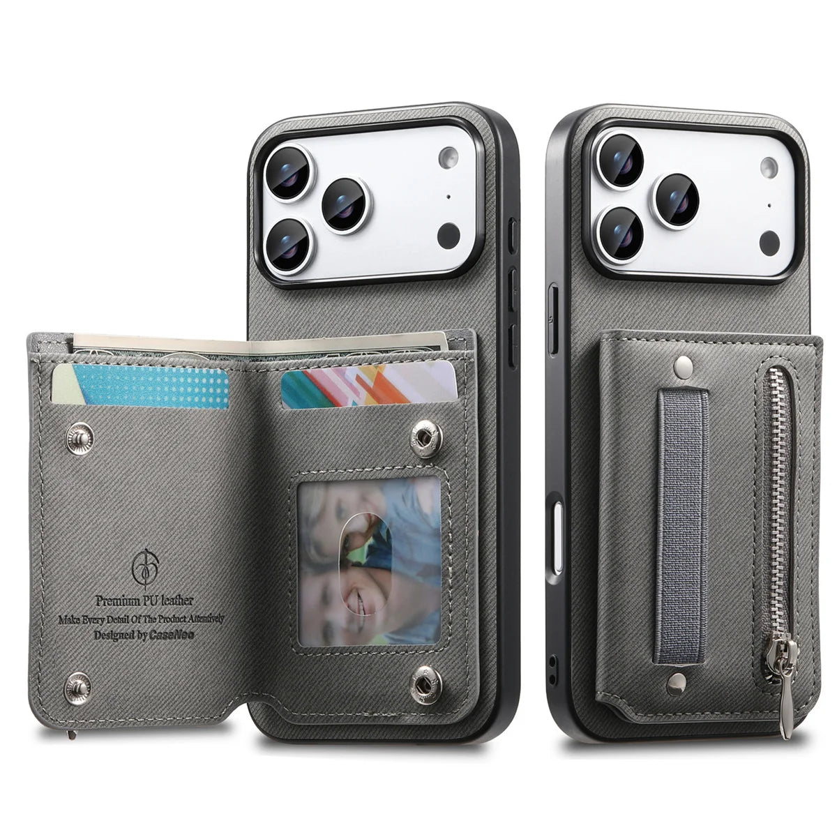 Wrist Strap Flip Rfid Wallet with Card Holder Phone Case  For iPhone