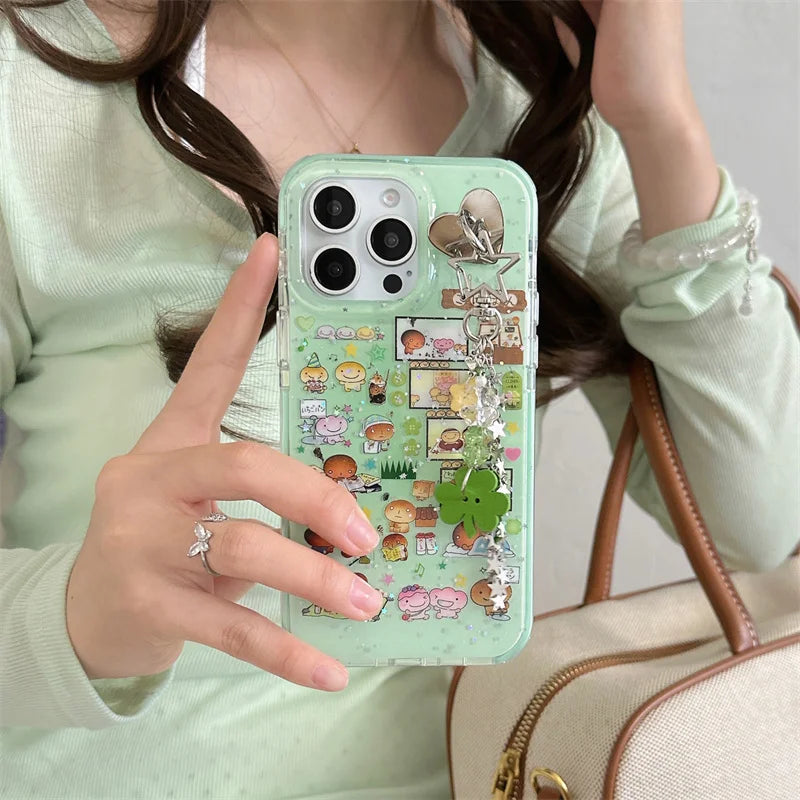 Cute Burnt Bread Glitter Phone Case