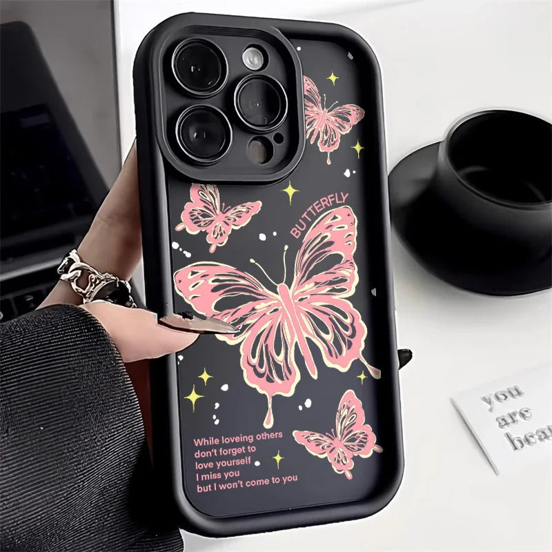 Black Butterfly Silicone Phone Case