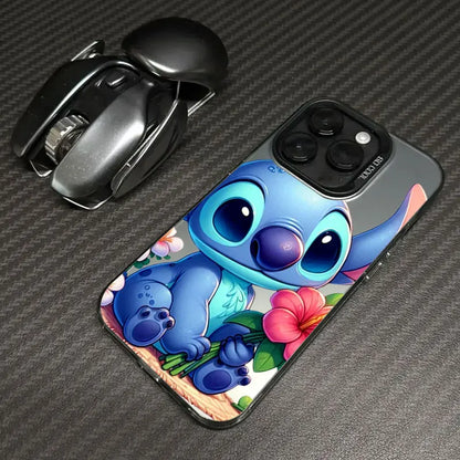 Disney Cute Stitch Flower Love Phone Case For iPhone