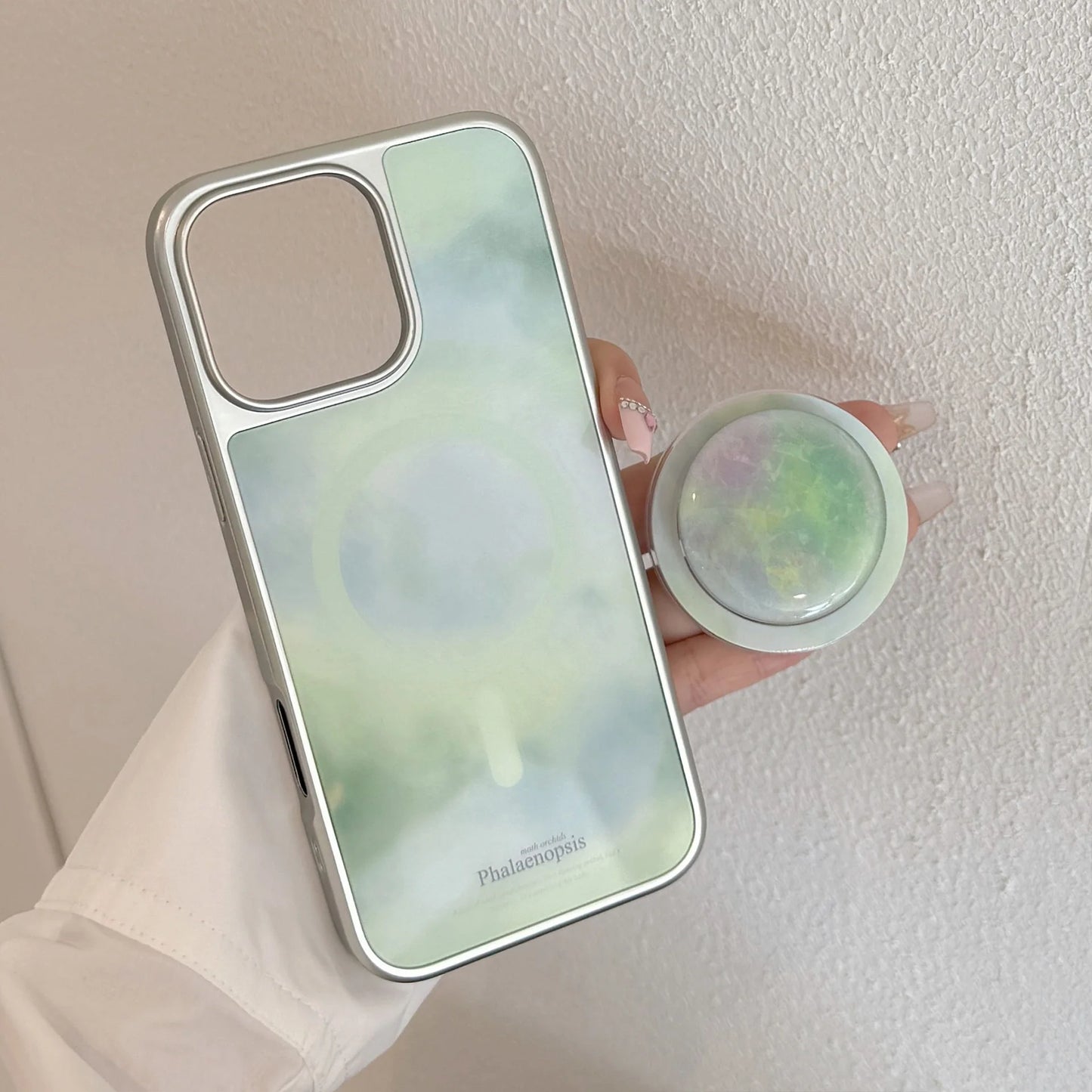 Fashion Gradient Green Marble Pattern Electroplated Phone Case For iPhone