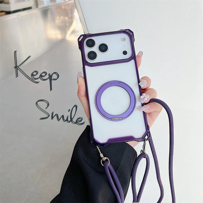 Metal Magnetic Holder Gradient Case For iPhone