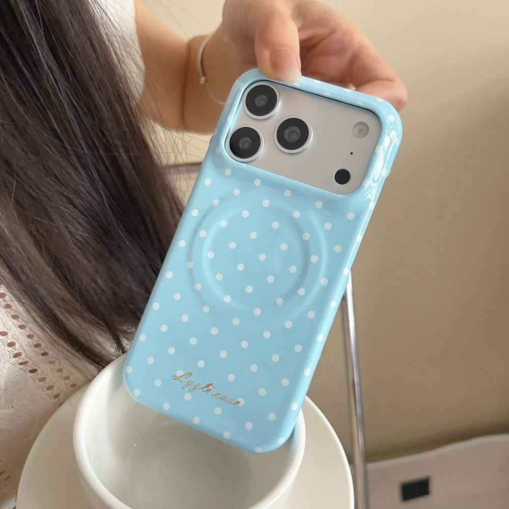 For Magsafe Polka Dot Candy Color Case For iPhone