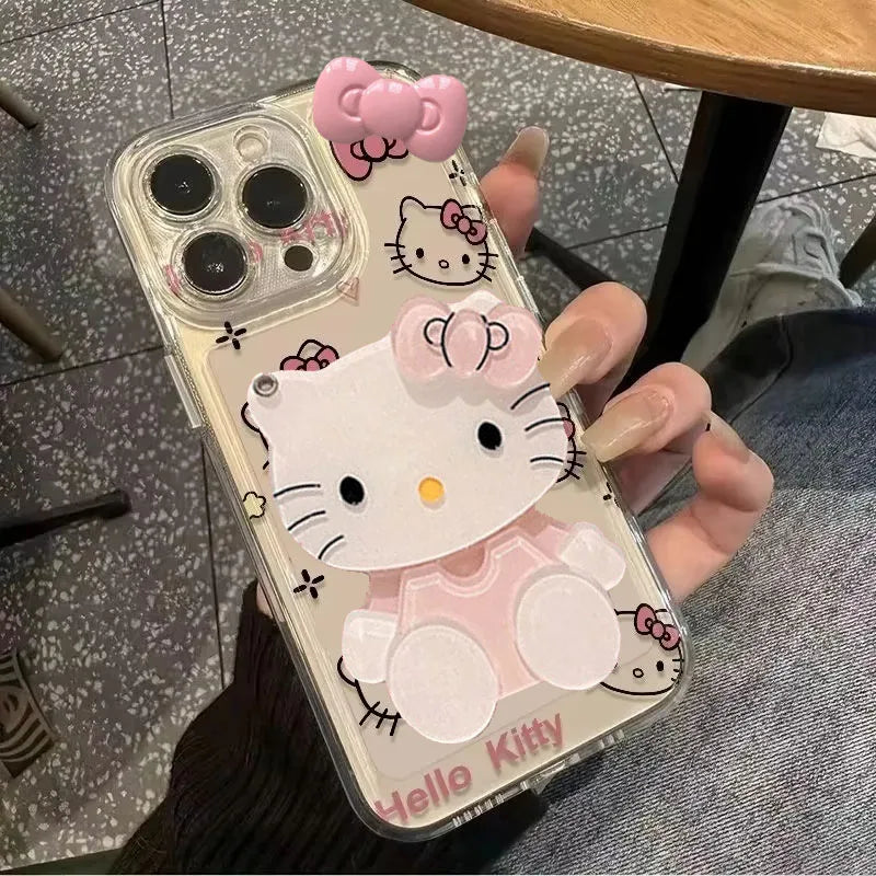 Sanrio Hello Kitty KT Head Bow Phone Case For iPhone