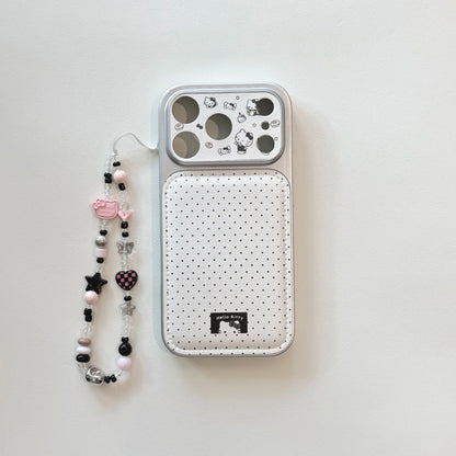 Black Polka Dot Kitty Phone Case With Bracelet Phone Case For iPhone