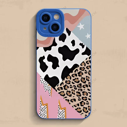 Creative Leopard Cow Silicone Phone Case For iPhone