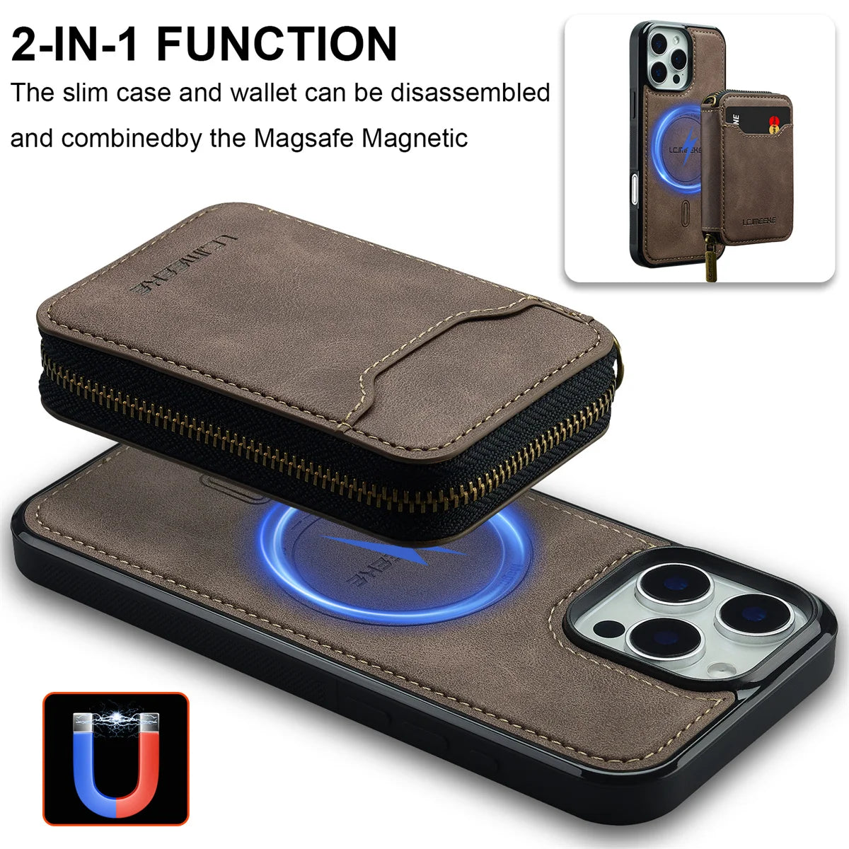 For Magsafe Magnetic Leather Phone Case For iPhone