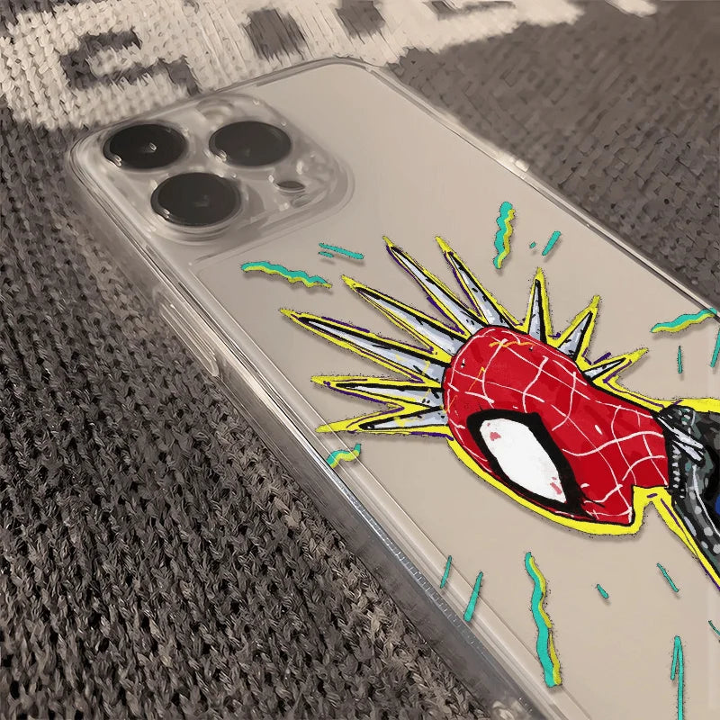 Marvel Spider Man Oil Painting Soft Phone Case For iPhone