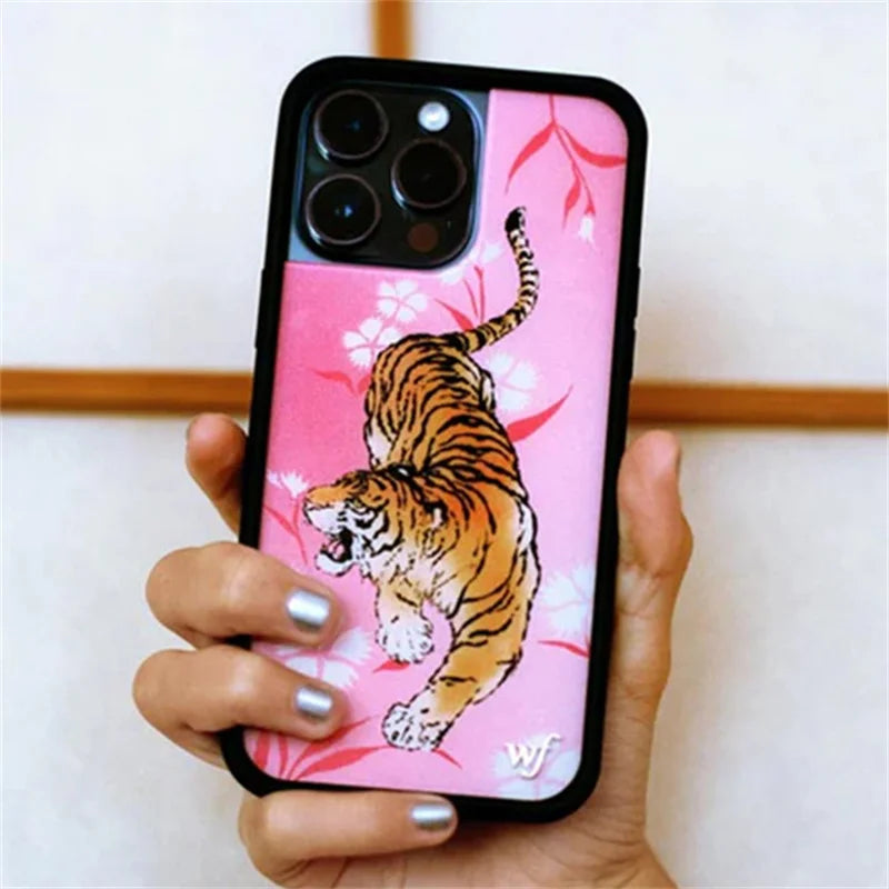 Wildflower INS Tiger Blossom Phone Case For iPhone