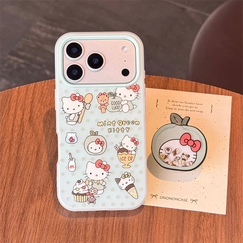 Korean Mint Green Hellokitty Phone Case For iPhone
