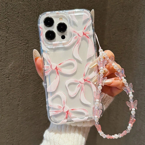 Pink Pastel Bowknot Pattern Phone Case For iPhone