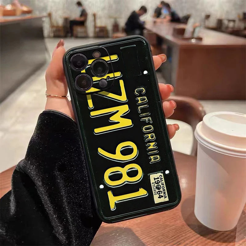 Retro Vintage License Plate Phone Case For iPhone