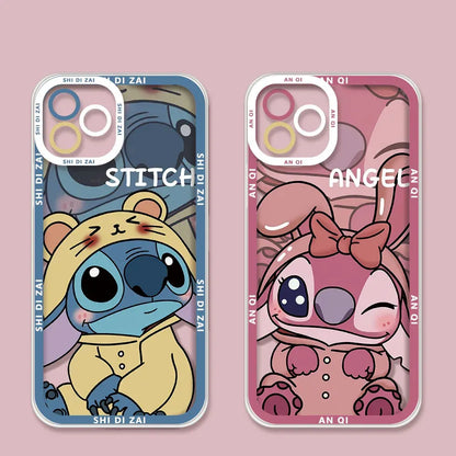 Stitch Angel Lovely Shy Cute Phone Case For iPhone