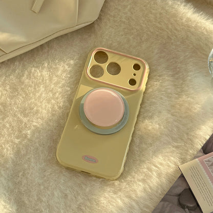Korean Macaron Candy Colors Bracket Magnetic Phone Case For iPhone