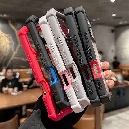TPU Case For iPhone Rugged Hybrid Transparent Shockproof Armor Hard PC Frame Bumper Back