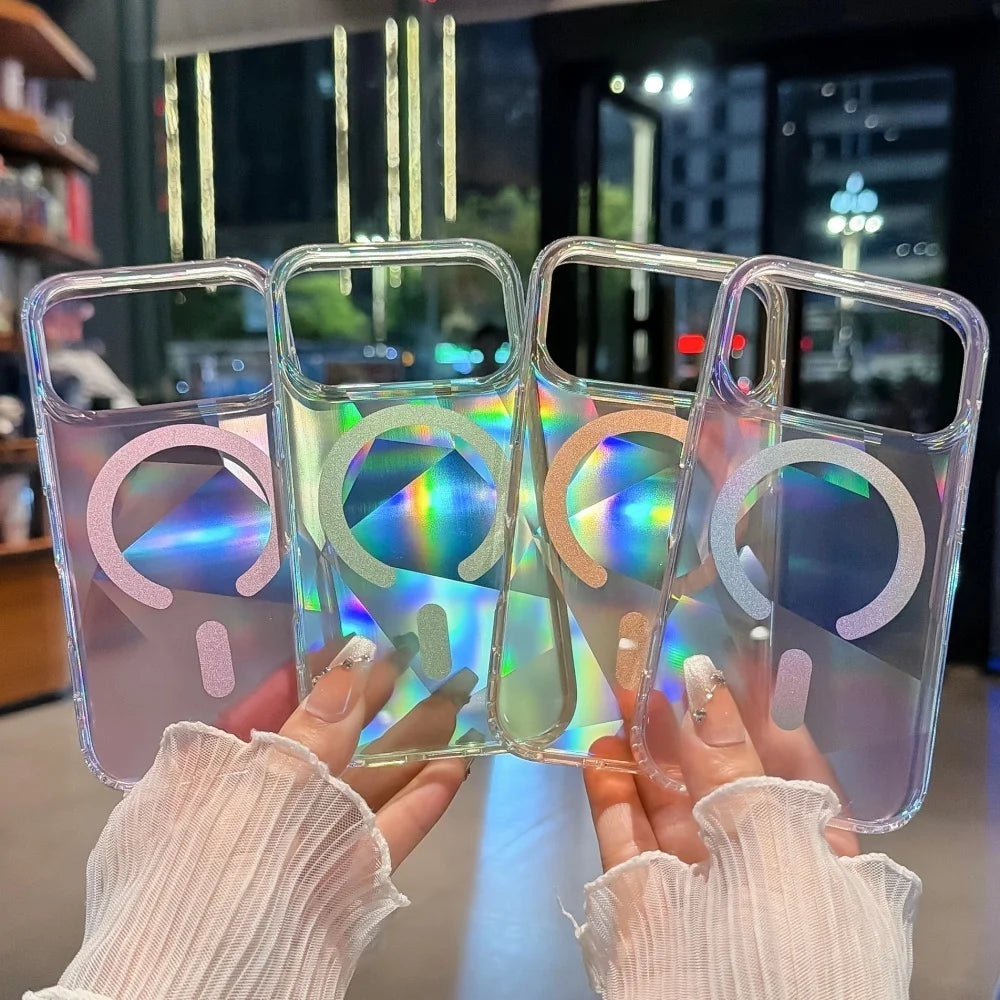 Luxury Neon Gradient PC TPU Phone Cases For iPhone