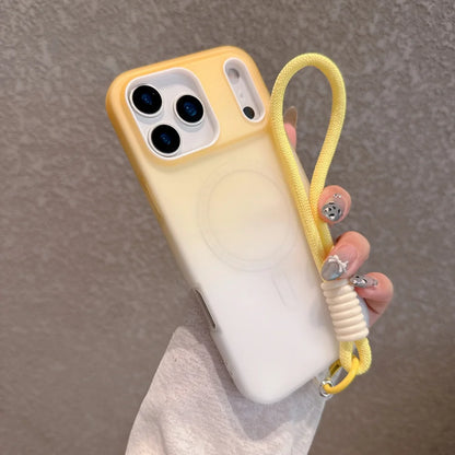 Soft Silicone For magsafe Wrist Strap Lanyard Shockproof Phone Case For iPhone