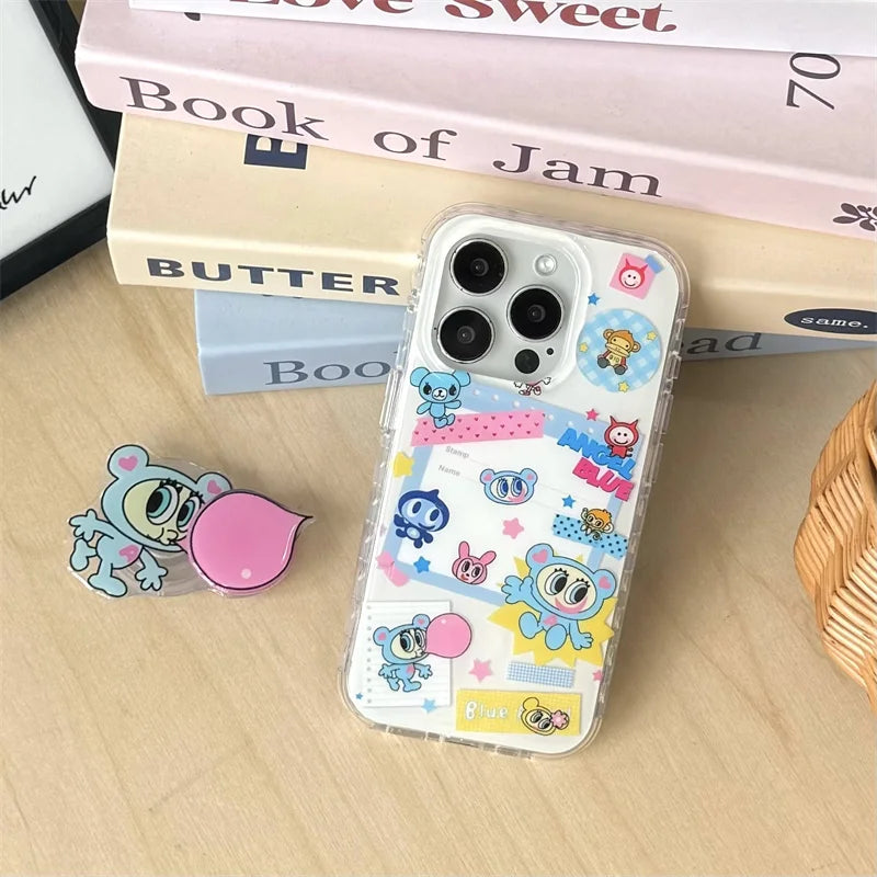 Kawaii Cartoon Stand Holder Phone Case