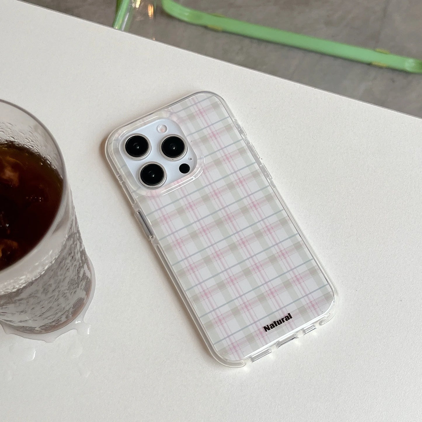 Brown Checkers Vintage Minimalist Chic Protective Phone Case