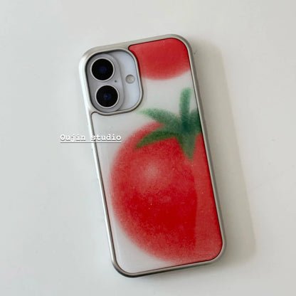 Ins Korean Red Fruit Strawberry Tomato Phone Case For iPhone