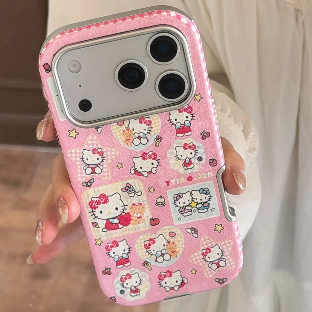 Label Sticker Flower Pink Kitty Is Suitable For Apple