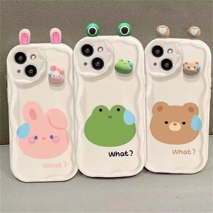 3D Ear Panda Frog Pendant Phone Case for IPhone