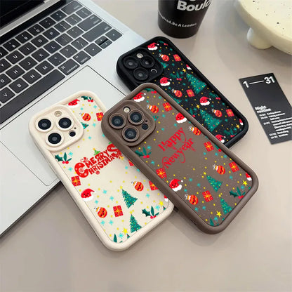Merry Christmas Happy New Year Silicone Case For iPhone