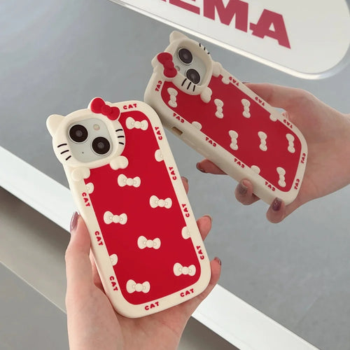 Bow Tie Lens KT Silicone Phone Case For iPhone