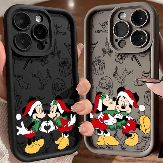 Merry Christmas Mickey Minnie Disneys Soft Silicone Case For iPhone