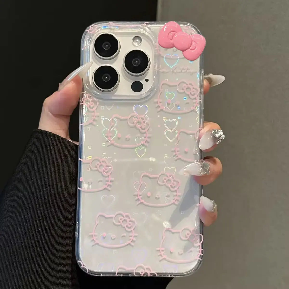 Sanrio Hello Kitty Bow Kawaii Holder Phone Case For iPhone