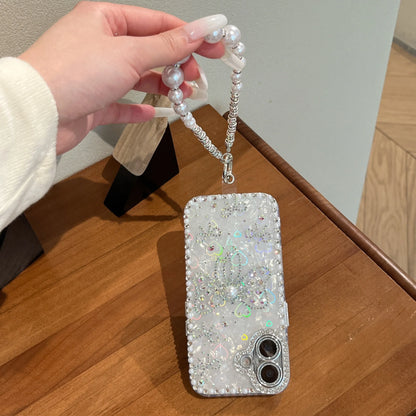 Luxury Heart Shell Pattern Rhinestone Phone Case For iPhone